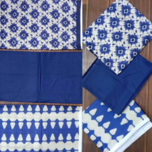 3 Pc Printed Lawn Suit With Lawn Dupatta Blue