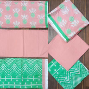 3 Pc Printed Lawn Suit With Lawn Dupatta Peach