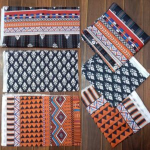3PCS Bana Dora Digital Printed Black Orange