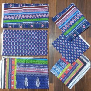3PCS Bana Dora Digital Printed Royal Blue