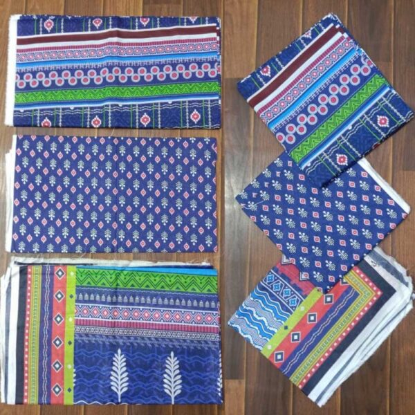3PCS Bana Dora Digital Printed Royal Blue